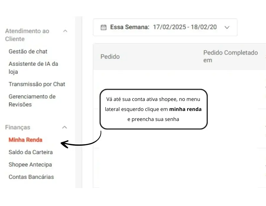 Painel Central do Vendedor Shopee Passo 1